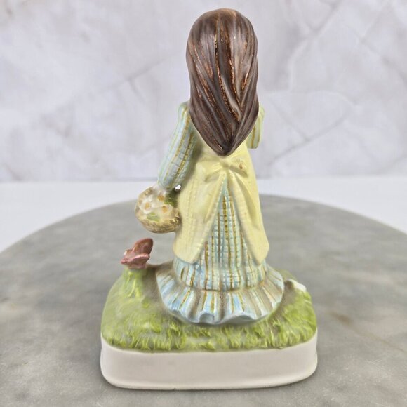 Vintage 1970s Set of 3 Holly Hobbie Figurines Friendship Themed Ceramics - Picture 12 of 14